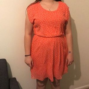 Pink polka dot short dress